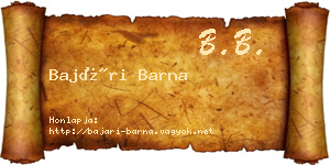 Bajári Barna névjegykártya